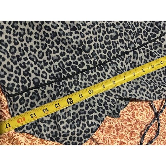 Rampage Mini Dress Y2K Cheetah Blue Vintage Stretchy Babydoll Leopard Slip Sz M - Picture 8 of 13